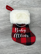 Load image into Gallery viewer, Mini Red Buffalo Check Christmas Stocking