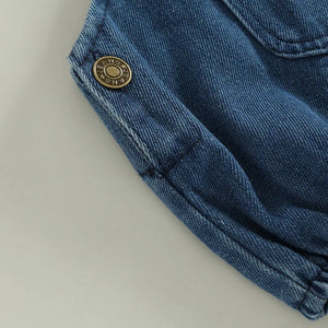 Infant Denim Overalls Button Closure