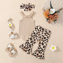 Load image into Gallery viewer, Tan Bodysuit &amp; Leopard Print Pants Set