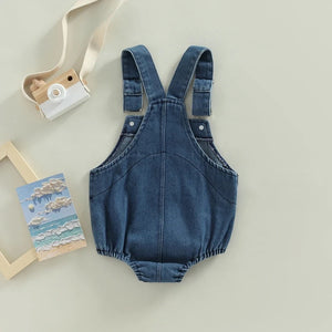 Infant Denim Overalls Button Closure