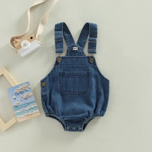 Load image into Gallery viewer, Infant Denim Overalls Button Closure