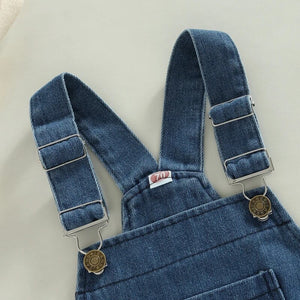 Infant Denim Overalls Button Closure