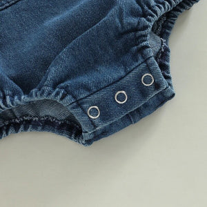 Infant Denim Overalls Button Closure